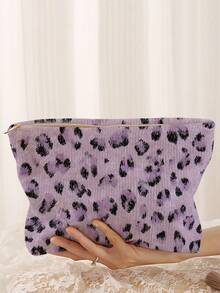 1pc Portable Cosmetic Storage Bag Animal Leopard Print Double-Sided Printed Travel Zipper Makeup Pouch Multi-Functional Toiletry Organizer Bag - Multicolor - View 2