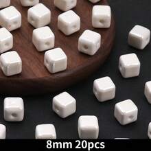 20pcs Cube Ceramic Porcelain Beads For DIY Jewelry Making Decorative Craft Square Beads For Necklaces Bracelets And Accessories Craft - 20pcs - View 39