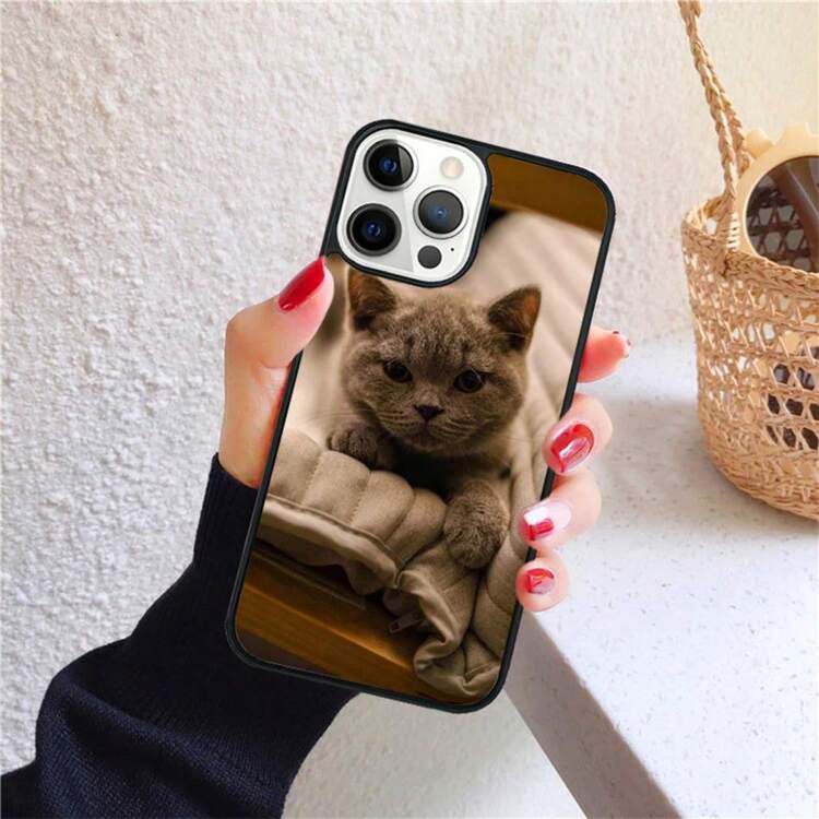 British Shorthair Cat Phone Case Compatible With IPhone 17 Air, 16 Pro Max, 15, 14 Plus, 11, 12, And 13, Back Cover, Compatible With IPhone 17 Pro Max Case,  17 Pro Case,  17 Case,  16 Pro Max Case - 1 - Xem 1