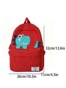 New Cute Student Backpack Dinosaur Large-Capacity Books, Toys, Snacks Storage Bag College Wind Backpack - Red - View 6