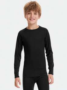 HOPLYNN 3pcs/Set Boys Long Sleeve Compression Shirts, Kids Sports Base Layer Moisture-Wicking Underwear Suitable For Football, Basketball And Other Sports - Multicolor - View 2