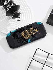 1pc Black & Gold Chinese Dragon Pattern Switch2/Switch NS/Switch OLED Compatible Game Console Protective Case, New Generation 2, Black, TPU Soft Shell, Universal Controller Protective Cover, Switch Controller Protective Case, Switch Game Accessories, Shockproof, Anti-Slip, Anti-Scratch, Aesthetic - Multicolor - View 4
