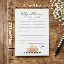 10/30 Pcs OCEANSIDE Surf Themed Baby Shower Predictions And Advice Cards, Tropical Beach Baby Shower Game, Gender Reveal Predictions And Advice - Multicolor - View 7
