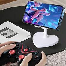 1pc Heart-Shaped Adjustable Smartphone Stand, Lifting Desktop Phone Holder, Cute Phone Accessories, Universal Smartphone Suction Cup Bracket For Phones And Tablets, Multi-Angle Adjustable Desk Stand For Watching Movies, Live Streaming, Hands-Free Viewing, Great Dorm Essentials And Sweet Gift For Women, Portable Plastic Phone Holder For Home, Office, Bedroom - Multicolor - View 5