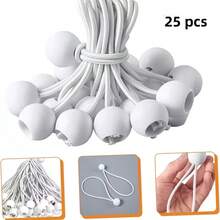 25 Buah Tali Bola Elastis Tenda, Tali Pengikat Multifungsi untuk Aktivitas Luar Ruangan, Cocok untuk Terpal / Tenda / Penyimpanan - tali bola pantul - View 9