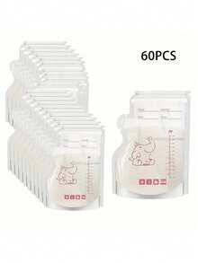 30pcs/60pcs/100pcs Baby Breast Milk Storage Bags Snack Bags Candy Bags, Leak-Proof Zipper Seal, Dual Scale, Cartoon Design - Multicolor - View 18