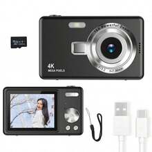 1 Unit Q12 Digital Camera, Comes With 64G Memory Card, 50MP 2.4" Screen, Portable Design, Rechargeable CCD Sensor, Multiple Filter Modes. Portable Anti-Shake Smart Zoom Digital Camera, Suitable For Outdoor Use. - Multicolor - View 15