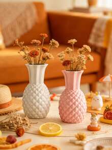 1pc Pineapple Shaped Ceramic Vase, Exquisite Craftsmanship, Suitable For Fresh Flower Arrangement. Elegant Decor, Perfect For Garden Table, Dining Room, Study And Office Decoration, Ideal For Holidays And Various Parties. - Vase - View 8