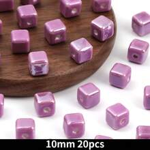 20pcs Cube Ceramic Porcelain Beads For DIY Jewelry Making Decorative Craft Square Beads For Necklaces Bracelets And Accessories Craft - 20pcs - View 23