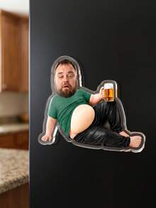 1pc Custom Dad Squishy Belly Photo Fridge Magnet, Personalized Face Father's Day Gift, Gag Refrigerator Magnet,Kitchen Decor,Husband Birthday Keepsakes,Beer Pizza Belly,Anti-Collision Fridge Magnet,It's Not A Dad Bod, It's A Father Figure - Multicolor - View 7