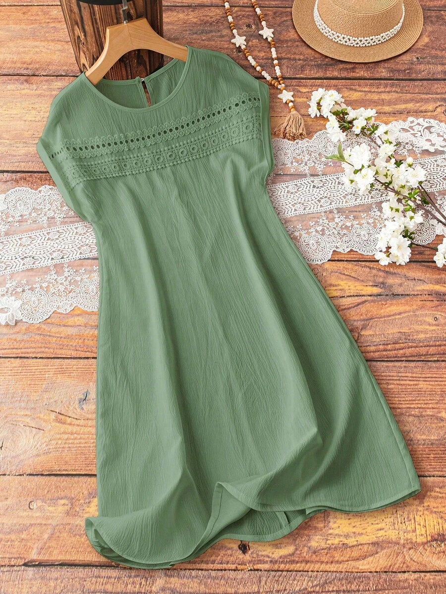 Women Midi Dresses - Green - View 1