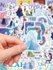 60Pcs Officially Licensed Disney Frozen Stickers Waterproof PVC Cartoon Princess Elsa Decals For Bottle Laptop Phone Luggage Scrapbook DIY Gift School Supplies - 60pcs - View 6