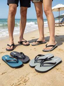 1 par de chanclas unisex para pareja 2026 nuevas de EVA de color liso, pantuflas para casa antideslizantes y antiolor con suela gruesa, sandalias planas ultraligeras suaves y cómodas, para interior, baño, playa, exterior y uso diario, esencial para la vuelta al cole - A - Ver 4