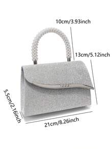 Silver Color Women Evening Bags Cover Envelope Design Pary Wedding Girl Handbags With Chain Shoulder Clutch Velvet Fashion Purse - Silver - View 2