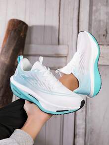 1 Pair Men's Mesh Breathable Popcorn Soft Sole Lightweight Running Shoes Outdoor Exercise Road Running Shoes Youth Sports Class Suitable For All Seasons - Mint Blue - View 9