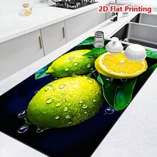 1/10入 新鮮檸檬圖案碗盤瀝水墊，防滑快乾矽藻土排水墊，適用於水槽與檯面、咖啡墊、酒吧餐廳墊、寵物墊、餐具墊、浴室墊、餐桌裝飾檯面墊 - 軍綠色 - 查看 16