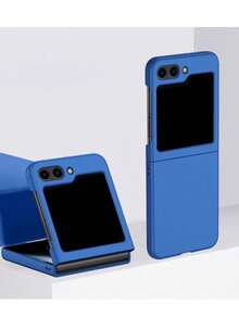 商務防震磨砂親膚純色手機殼，適用於 Galaxy Z Flip7 Z Flip5 5G ZFlip 4 Z Flip6 Z Flip 3 硬 PC 保護殼 - 深藍色 - 查看 3