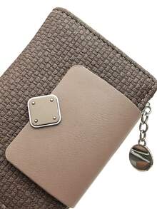 MINGYOU Fashionable Soft Textured Handheld Short Wallet Zipper Coin Purse - Chocolate Brown - View 4