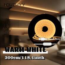 LQHZMYY 1件 低壓 5V LED 柔性霓虹燈條，附按鈕開關，白色/暖光，1m/2m/3m/4m/5m，適用於直播補光、臥室補光、櫥櫃、浴室鏡子、廚房、餐桌、鏡子、派對與驚喜氛圍 - 霓虹燈 - 查看 15