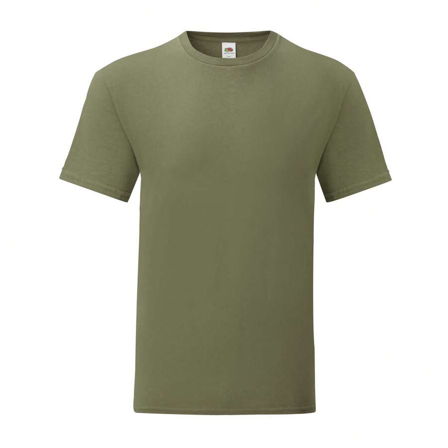 Fruit Of The Loom Mens Iconic Premium Ringspun Cotton T-Shirt - Classic Olive - View 1