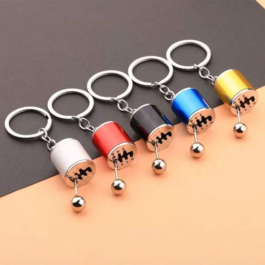 Porte-clés de levier de vitesse de modification automobile, porte-clés de levier de vitesse de transmission manuelle, outil anti-stress, porte-clés de pomme de levier de vitesse de modification automobile personnalisé créatif, modèle de levier de vitesse de transmission manuelle, modèle de jouet ornement pendentif exquis, jouet anti-stress de levier de vitesse, petit cadeau exquis - Multicolore - Voir 1