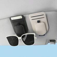 1pc Multifunctional Car Sun Visor Organizer, Practical Car Accessory And Decoration, Car Sun Visor Organizer With Stylish Glasses Holder, Multiple Card Slots, Bill Pocket And Tissue Holder, Universal Car Interior Storage Bag - A - View 3