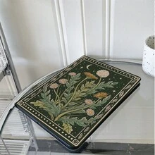 1件復古花卉印花平板保護殼－多角度支架保護套附筆槽，相容 iPad 10代 10.9吋 2022 智慧保護殼/Air 13(M3 2025)/11(A16 2025)/Galaxy Tab S10+/S9/A9，相容 Oppo Pad、 MatePad、Vivo Pad、Honor Pad、Xiaoxin Pad - 彩色 - 查看 6