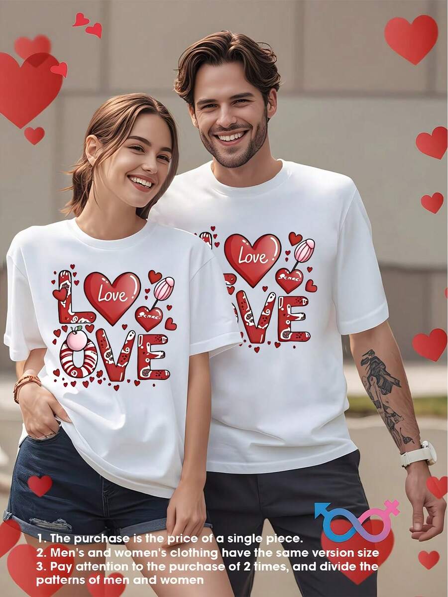 Men T-Shirts - 1pc-男款白 - 查看 1