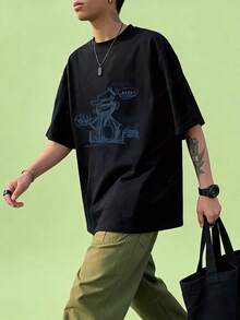 Playeras Con Estampado De Texto Moderno Para Hombre Tshirt - Negro - Ver 4