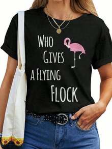 ¿A quién le importa un flamenco volador? Camiseta de mujer Mazezy DE - Negro - Ver 2