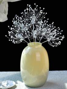 1Pc Fashionable Colorful Crystal Artificial Flowers With Exquisite Star-Shaped Designs, Perfect For Creative Holiday Bouquets, Hand-Held Arrangements, Wedding Decor, Home Room Table Decorations, And Vase Fillings - White - View 4