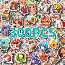 300pcs Cute Cartoon Random Theme Non-Repeating Waterproof Cartoon Sticker Pack - Adorable Holiday Gift - 400 Styles Cute Durable Party Favors, Back To School, Birthday Decoration - C - View 9