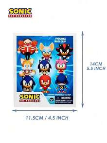 Sega 1個 Sonic 正版授權神秘盲袋鑰匙圈 3D 泡棉公仔包飾 拉鍊拉頭 背包配件 收藏禮物 - 彩色 - 查看 3