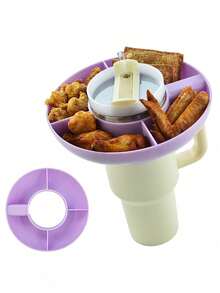 Bol à collation pour tasse, Matériau, Bol à collation 40 Oz (Environ 1134.0g) avec poignée, Accessoires pour tasse. (Blanc et rose, bleu, violet), Bol à collation pour tasse, Réutilisable, Convient pour Quenche H2.0 40 Oz (Environ 1134.0g) Gobelet avec poignée, Plateau à collation avec 4 compartiments, Convient pour tasse (Bleu), Bol à collation pour tasse, Plateau à collation anti-basculement, Compatible avec tasse Quenche 1.0 / 2.0 40 Oz (Environ 1134.0g) avec poignée - Multicolore - Voir 14