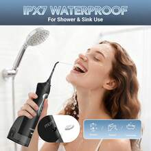 Mornwell 1Set D52 Cordless Water Flosser For Teeth, 300ml USB Rechargeable Oral Care Cleaner, 3 Modes, IPX7 Waterproof With 6 Jet Tips For Home, Travel & Braces Cleaning - Multicolor - View 6