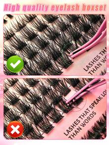 Eimny 699pcs Dense Pointed Cluster False Eyelashes Set, Anime Fox Eye Single Lash, D Curl Mixed Length 8-16mm, Large Capacity Soft Lightweight Long-Lasting DIY Eyelashes, Includes Full Tool Kit, Suitable For Party, Stage And All Occasion Makeup - Multicolor - View 8