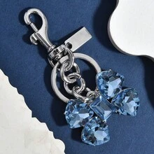 Shiny Crystal Rhinestone Butterfly Keyring Elegant Versatile Handbag Pendant Dating Travel Bag Accessory - 淺藍色 - 查看 10