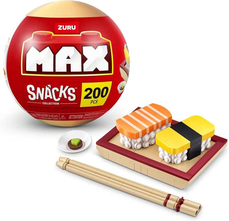 ZURU MAX Premium Snacks 積木系列（漢堡堡）由積木打造，適合青少年、成人與收藏家。打造、收集並展示您的美味零食收藏！ - 彩色 - 查看 4
