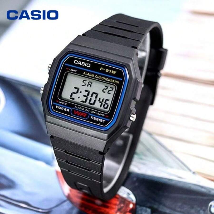 Casio 極簡休閒數位卡西歐手錶,全自動日曆 LED 背光 30M 防水百搭男女正裝手錶 - 均碼 - 查看 1