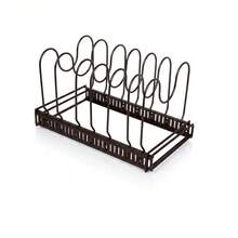 30-58x18x18cm Brown Iron Expandable Pot Lid Rack, Kitchen Organizer Storage Shelf - Brown - View 4
