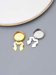 11pcs Gold & Silver U-Shaped Round Flat Metal Buttons, DIY Clothing Decoration Accessories For Jeans, Skirts, Denim Jackets - 11PCS - View 7