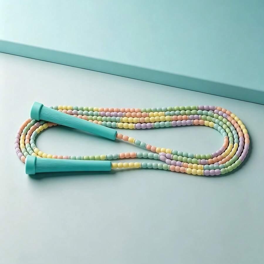 Adjustable Knot Jump Rope With Non-Slip Thumb Grip And Color-Coded Beads - Lightweight Portable Jump Rope For Gym, Travel, Beginners, Fitness Workout, Professional Training - Multi-Color Design For Different Skill Levels