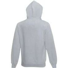 Fruit Of The Loom Mens Hooded Zip Sweatshirt Front Pouch Pockets 5szs - Heather Grey - View 2