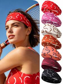 7Pcs/12Pcs Women's Outdoor Sports Exercise Multi-Color Headbands Sweatbands Summer Hair Accessories - Multicolor - View 7
