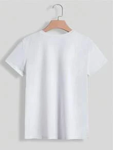 Camiseta con estampado de letra - Blanco - Ver 2