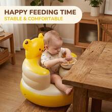 1pc Bear Inflatable Baby Learning To Sit Chair Sofa, Luxury Style High Chair, Sitting Support Seat For Toddlers - Multicolor - View 3