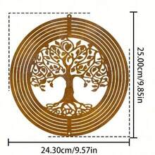 1pc Rustic Metal Life Tree Weathervane With Rotating Heart Top - 360° Wind Direction Indicator, Suitable For Outdoor/Ceiling Or Hanging Decor, Ideal For Wedding, Garden, Porch, Mother's Day Gift - Rust Brown - View 13