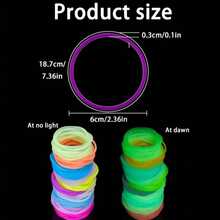 12/30 Pcs Multicolor Silicone Jelly Bracelets Rainbow Glow Neon Stretchable Gummy Rubber Bracelets Hair Ties Party Favor For Adults Women (Random Color) - View 3