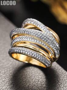 1 Stück Ring für Frauen mit eingearbeiteten kubischen Zirkonias, geeignet als Geschenk für Hochzeiten, Valentinstag und andere Anlässe - 1# - Übersicht 2