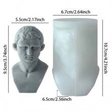 1 buc. matriță din silicon pentru lumânări în formă de bust David, textură clară, ușor de demolat, reutilizabilă, rezistentă la temperaturi înalte, formă clasică de sculptură europeană David, pentru DIY, decorațiuni de casă, cadou handmade, Halloween, Thanksgiving, Anul Nou - A - Vizualizare 9